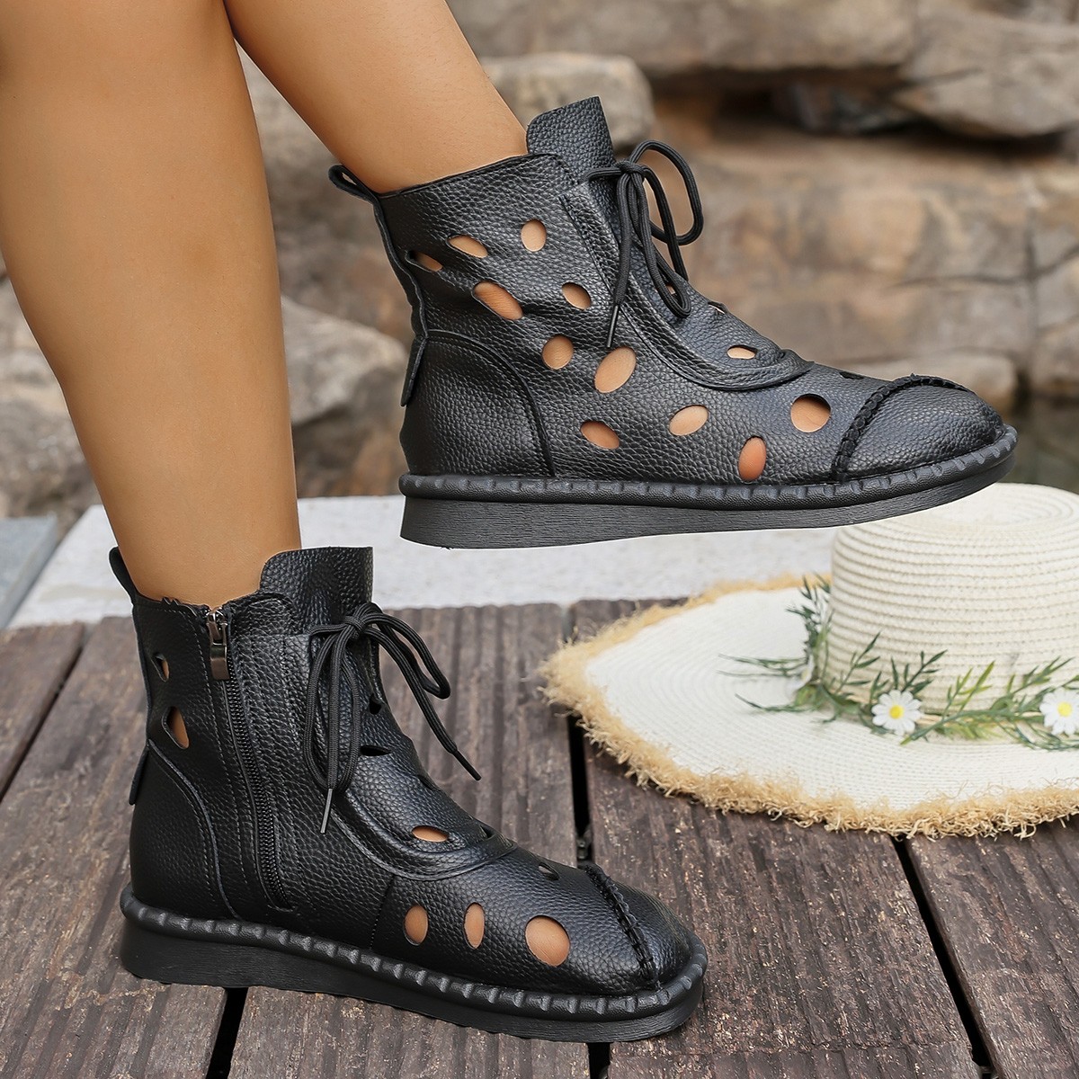 Botki damskie vintage z ażurow – Crossfit Outfit recenzja i cena